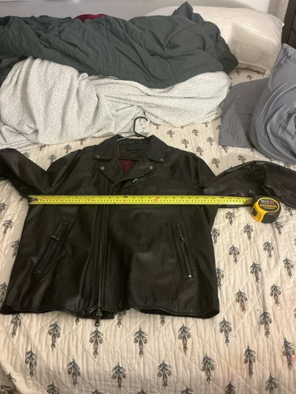 John Varvatos Black Leather Jacket - Picture 4 of 7